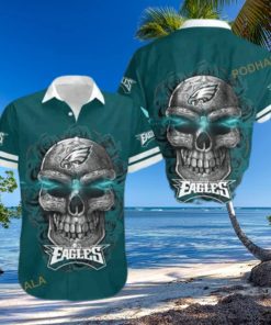 Sugar Skull NFL Philadelphia Eagles Funny Hawaiian Shirt