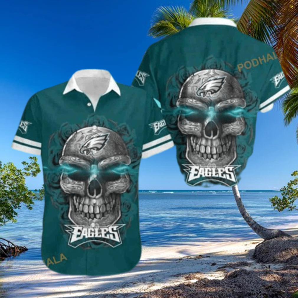Sugar Skull NFL Philadelphia Eagles Funny Hawaiian Shirt Sugar Skull NFL Philadelphia Eagles Funny Hawaiian Shirt