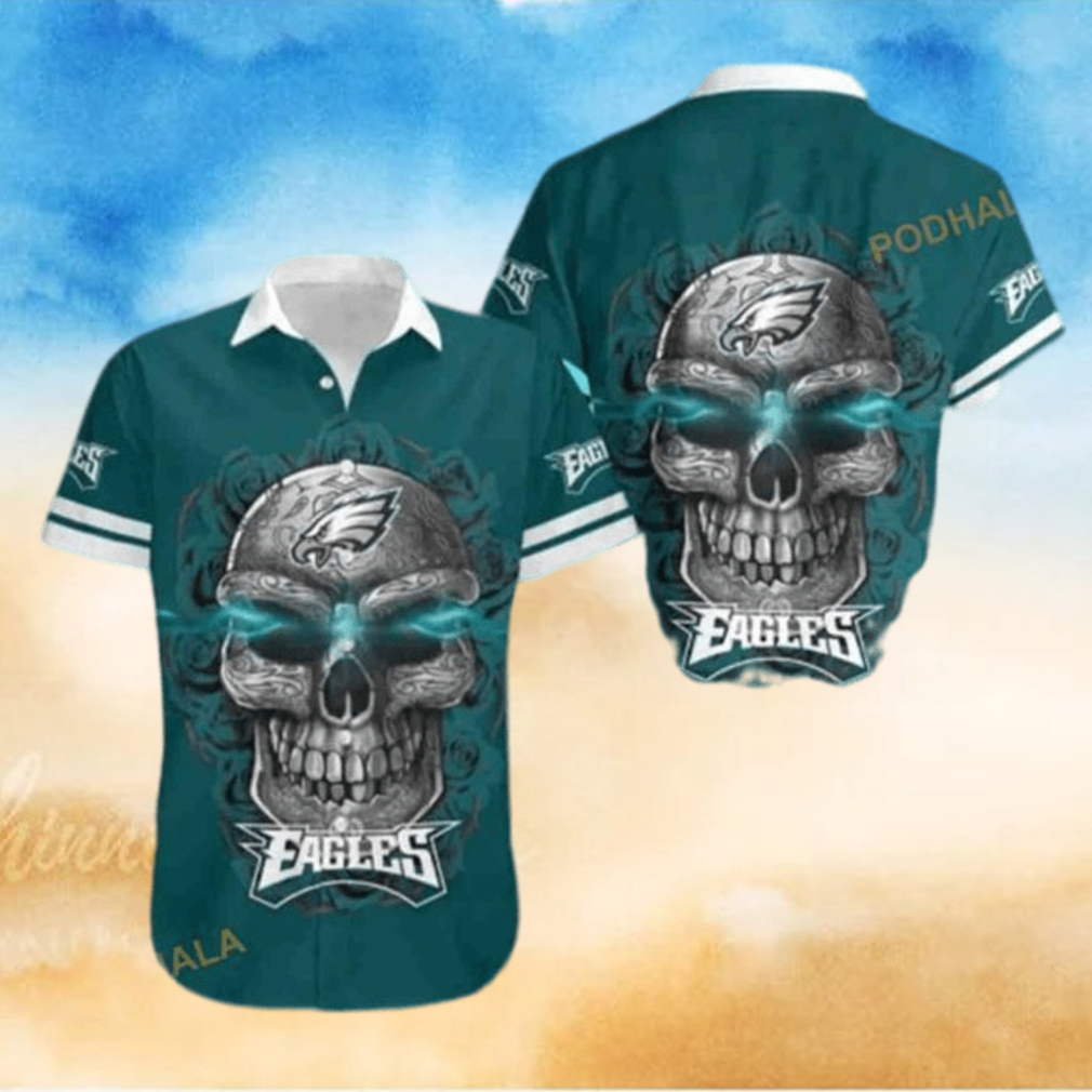 Sugar Skull NFL Philadelphia Eagles Funny Hawaiian Shirt Sugar Skull NFL Philadelphia Eagles Funny Hawaiian Shirt