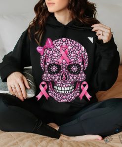 Sugar Skull Pink Ribbon Breast Cancer Awareness T Shirt