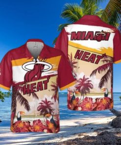 Summer Aloha Miami Heat Funny Hawaiian Shirt Beach Pattern Gift For NBA Fans