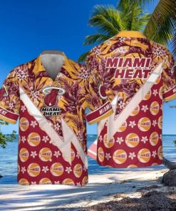 Summer Aloha Miami Heat Funny Hawaiian Shirt Tropical And Basketball Pattern