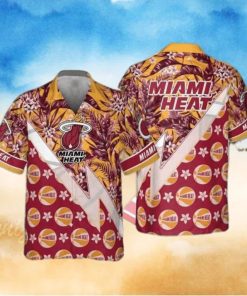 Summer Aloha Miami Heat Funny Hawaiian Shirt Tropical And Basketball Pattern