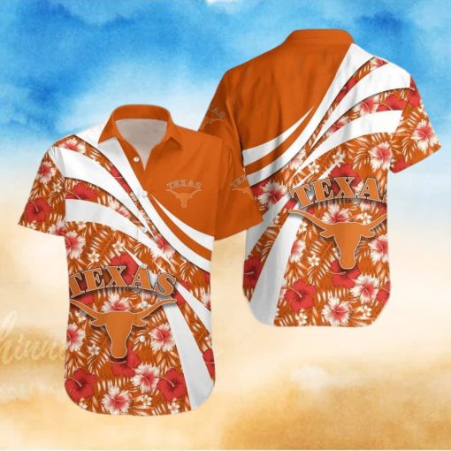 Summer Aloha NCAA Texas Longhorns Hawaiian Shirt Hibiscus Flower Best Beach Gift