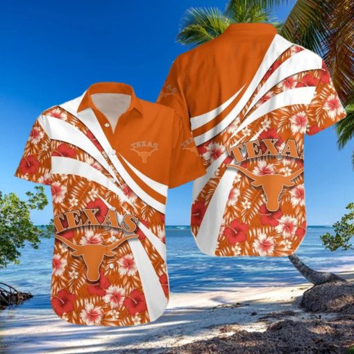 Summer Aloha NCAA Texas Longhorns Hawaiian Shirt Hibiscus Flower Best Beach Gift