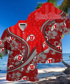 Summer Aloha NCAA Utah Utes Hawaiian Shirt US Flag Custom Name Best Beach Gift