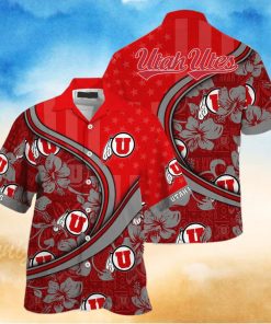 Summer Aloha NCAA Utah Utes Hawaiian Shirt US Flag Custom Name Best Beach Gift