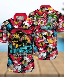 Summer Aloha NHL Chicago Blackhawks Hawaiian Shirt Tropical Fruit Pattern