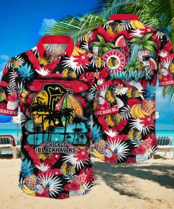 Summer Aloha NHL Chicago Blackhawks Hawaiian Shirt Tropical Fruit Pattern