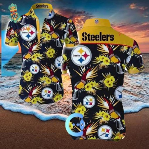 Summer Button Up Men’s NFL Pittsburgh Steelers Hawaiian Shirt