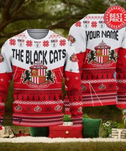 Sunderland AFC EFL Logo Custom Name Ugly Sweater Christmas