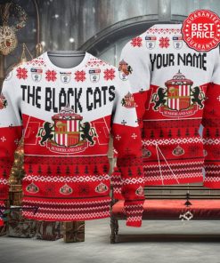 Sunderland AFC EFL Logo Custom Name Ugly Sweater Christmas