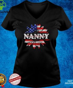 Sunflower American nanny patriotic usa flag 4th of july shirt