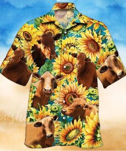 Sunflower Hawaiian Shirt Sunflower With Cow Aloha Shirt, Aloha Hawaiian Shirts