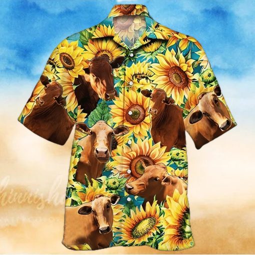 Sunflower Hawaiian Shirt Sunflower With Cow Aloha Shirt, Aloha Hawaiian Shirts