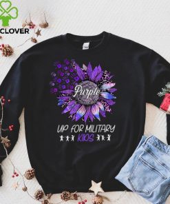 Sunflower Leopard Purple Up for Military Kids Military Child T Shirt