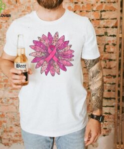 Sunflower Pink Breast Cancer Awareness Support Women Warrior T Shirt