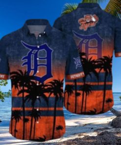 Sunset Palms Detroit Tigers Tropical Hawaiian Shirt