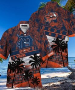 Sunset Tigers Palms And Team Logos Tropical Hawaiian Shirt