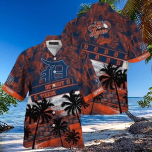 Sunset Tigers Palms And Team Logos Tropical Hawaiian Shirt