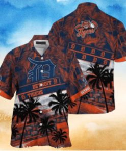 Sunset Tigers Palms And Team Logos Tropical Hawaiian Shirt