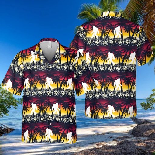 Sunset Tropical Bigfoot Hawaii Shirt Hawaiian Summer Party