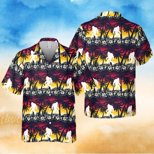 Sunset Tropical Bigfoot Hawaii Shirt Hawaiian Summer Party