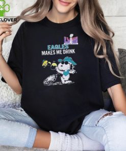 Super Bowl 2024 Snoopy And Woodstock Makes Me Drink Philadelphia Eagles Shirt