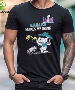 Super Bowl 2024 Snoopy And Woodstock Makes Me Drink Philadelphia Eagles Shirt