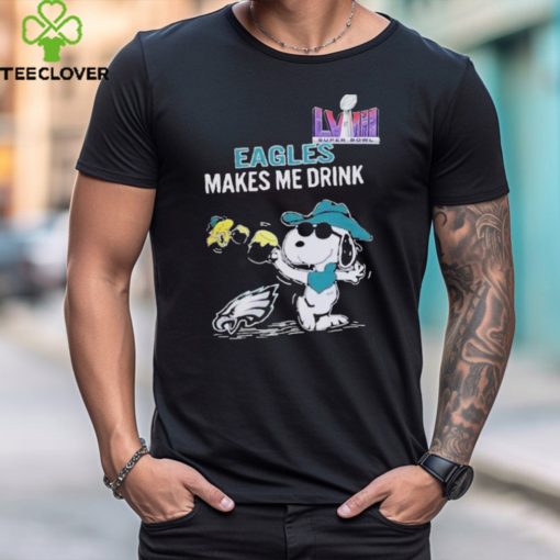 Super Bowl 2024 Snoopy And Woodstock Makes Me Drink Philadelphia Eagles Shirt