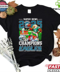 Super Bowl 2025 Champions Philadelphia Eagles vs Kansas City Chiefs Mascots shirt
