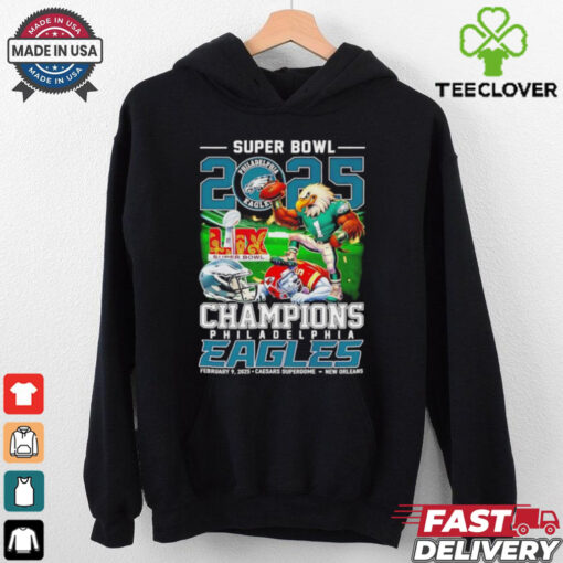 Super Bowl 2025 Champions Philadelphia Eagles vs Kansas City Chiefs Mascots shirt