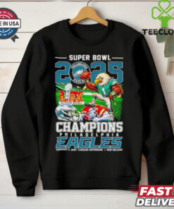 Super Bowl 2025 Champions Philadelphia Eagles vs Kansas City Chiefs Mascots shirt