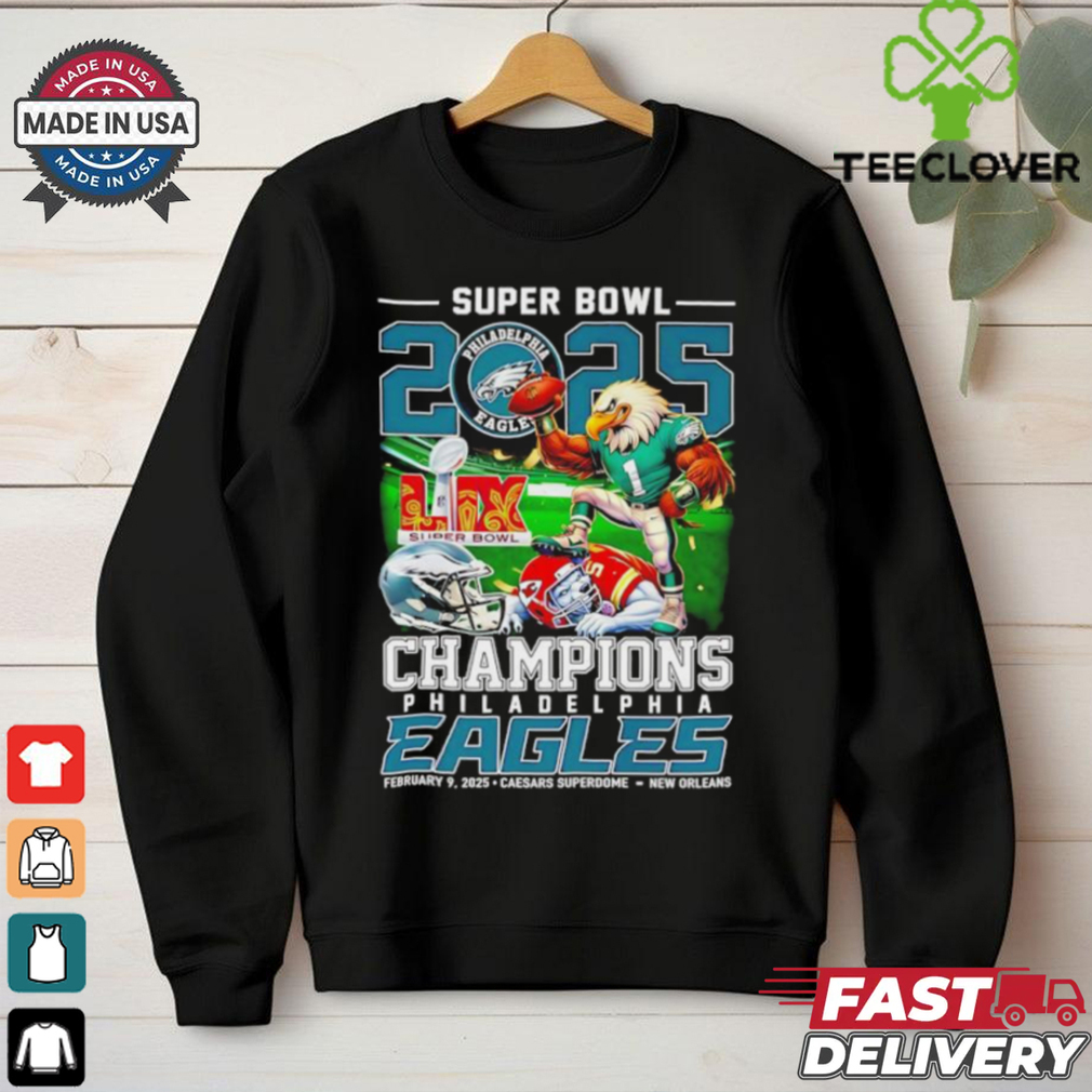 Super Bowl 2025 Champions Philadelphia Eagles vs Kansas City Chiefs Mascots shirt Super Bowl 2025 Champions Philadelphia Eagles vs Kansas City Chiefs Mascots shirt