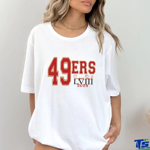 Super Bowl Football Faux glitter 49ers Comfort Colors San Fransisco Football Superbowl 2024 Las Vegas football 49 ers shirt