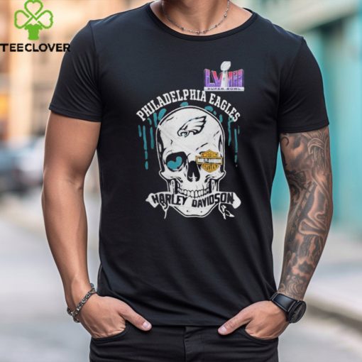 Super Bowl Harley Davidson Skull Philadelphia Eagles Enthusiast Shirt