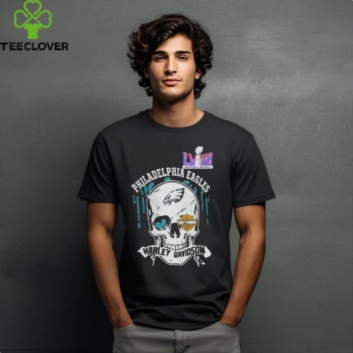 Super Bowl Harley Davidson Skull Philadelphia Eagles Enthusiast Shirt