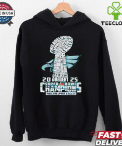 Super Bowl LIX 2025 Philadelphia Eagles players name trophy shirt