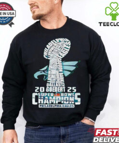 Super Bowl LIX 2025 Philadelphia Eagles players name trophy shirt