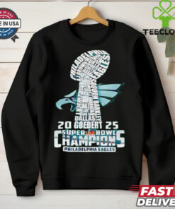 Super Bowl LIX 2025 Philadelphia Eagles players name trophy shirt