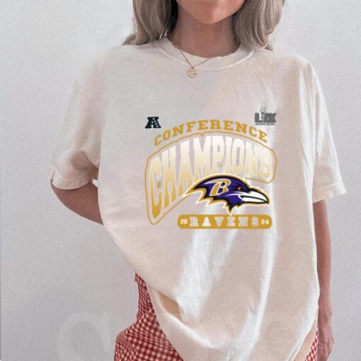 Super Bowl LIX Baltimore Ravens 2024 Afc Conference Champions Logo Shirt