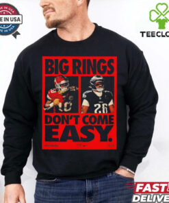 Super Bowl LIX Big Rings Don’t Come Easy Nike Tribute Kansas City Chiefs Vs Philadelphia Eagles Matchup shirt