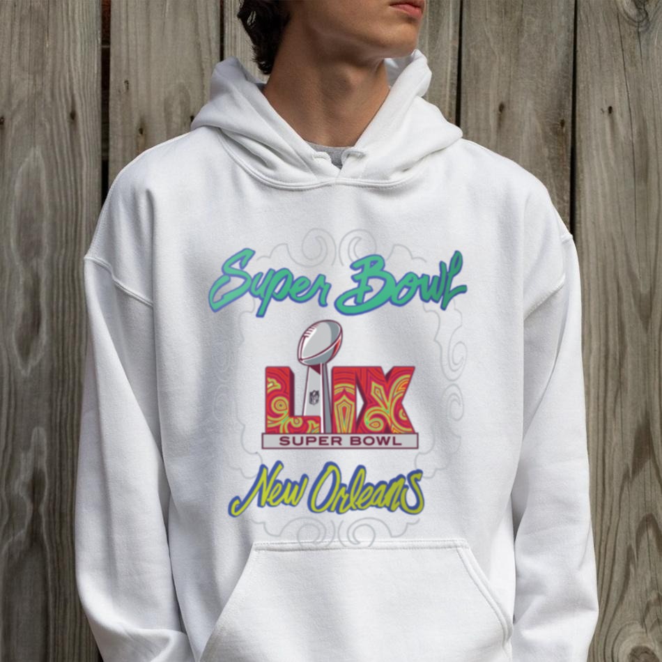 Super Bowl LIX G III White New Orleans Tee Shirt Super Bowl LIX G III White New Orleans Tee Shirt