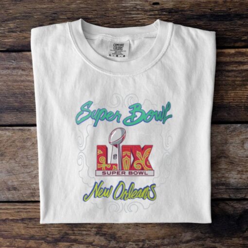 Super Bowl LIX G III White New Orleans Tee Shirt