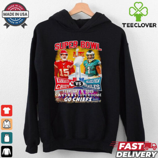 Super Bowl LIX Kansas City Chiefs Patrick Mahomes vs Philadelphia Eagles Jalen Hurts shirt