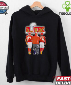 Super Bowl LIX Kelce Andy Reid and Mahomes signatures shirt