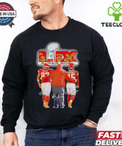 Super Bowl LIX Kelce Andy Reid and Mahomes signatures shirt