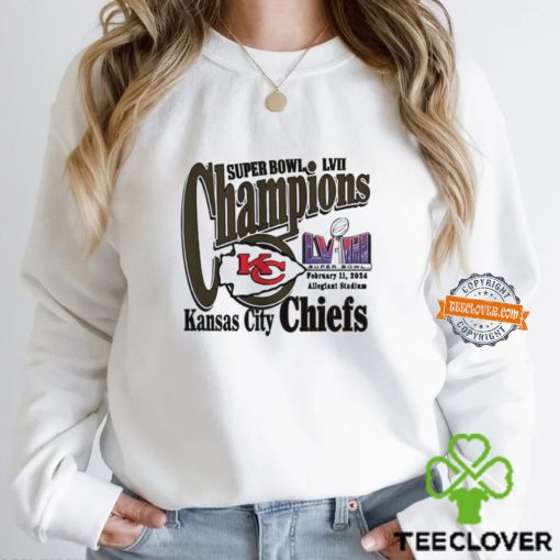 Super Bowl LVII Champions Kansas City Chiefs February 11 2024 Allegiant Stadium shirt