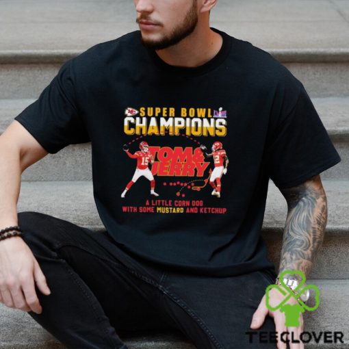 Super Bowl LVIII Champions Tom And Jerry Mustard Travis Kelce And Patrick Mahomes Shirt