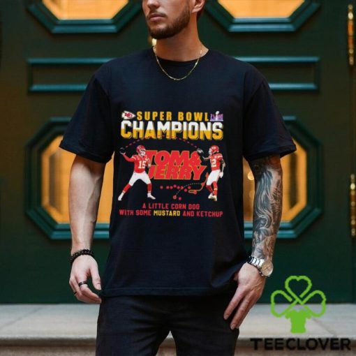 Super Bowl LVIII Champions Tom And Jerry Mustard Travis Kelce And Patrick Mahomes Shirt